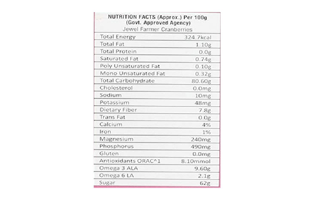 Jewel Farmer American Dried Cranberries   Box  200 grams